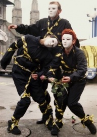 Aktionstheater auf der Rathausbr&uuml;cke